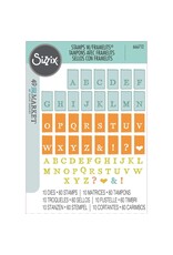 SIZZIX SIZZIX 49 AND MARKET TAB STAMP ALPHA FRAMELITS DIE AND CLEAR STAMP SET