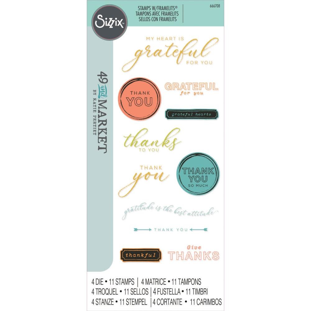 Sizzix Framelits Die Set 3PK Con Sellos 3PK - Alas Grabadas Por 49 And Market
