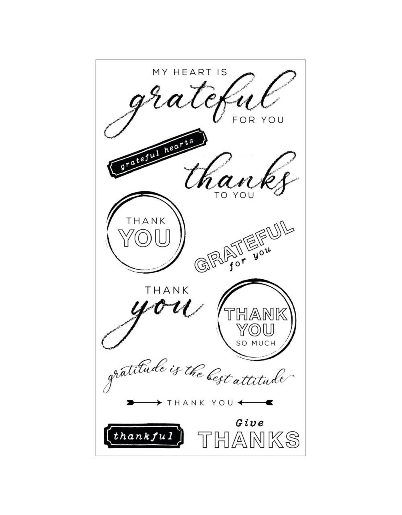 SIZZIX SIZZIX 49 AND MARKET THANKFUL SENTIMENTS FRAMELITS DIE AND CLEAR STAMP SET