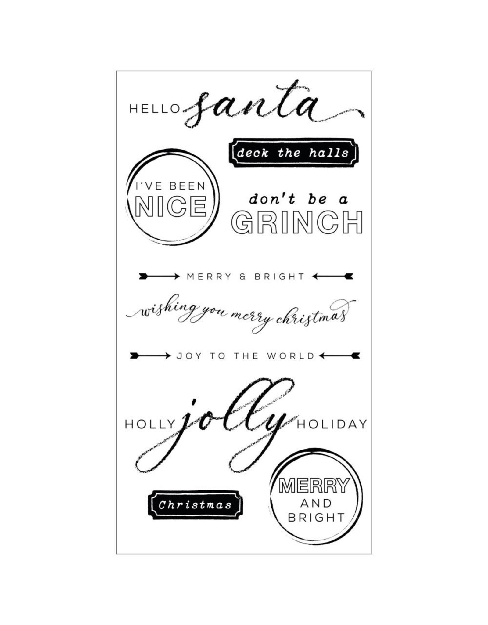 SIZZIX SIZZIX 49 AND MARKET JOLLY SENTIMENTS FRAMELITS DIE AND CLEAR STAMP SET