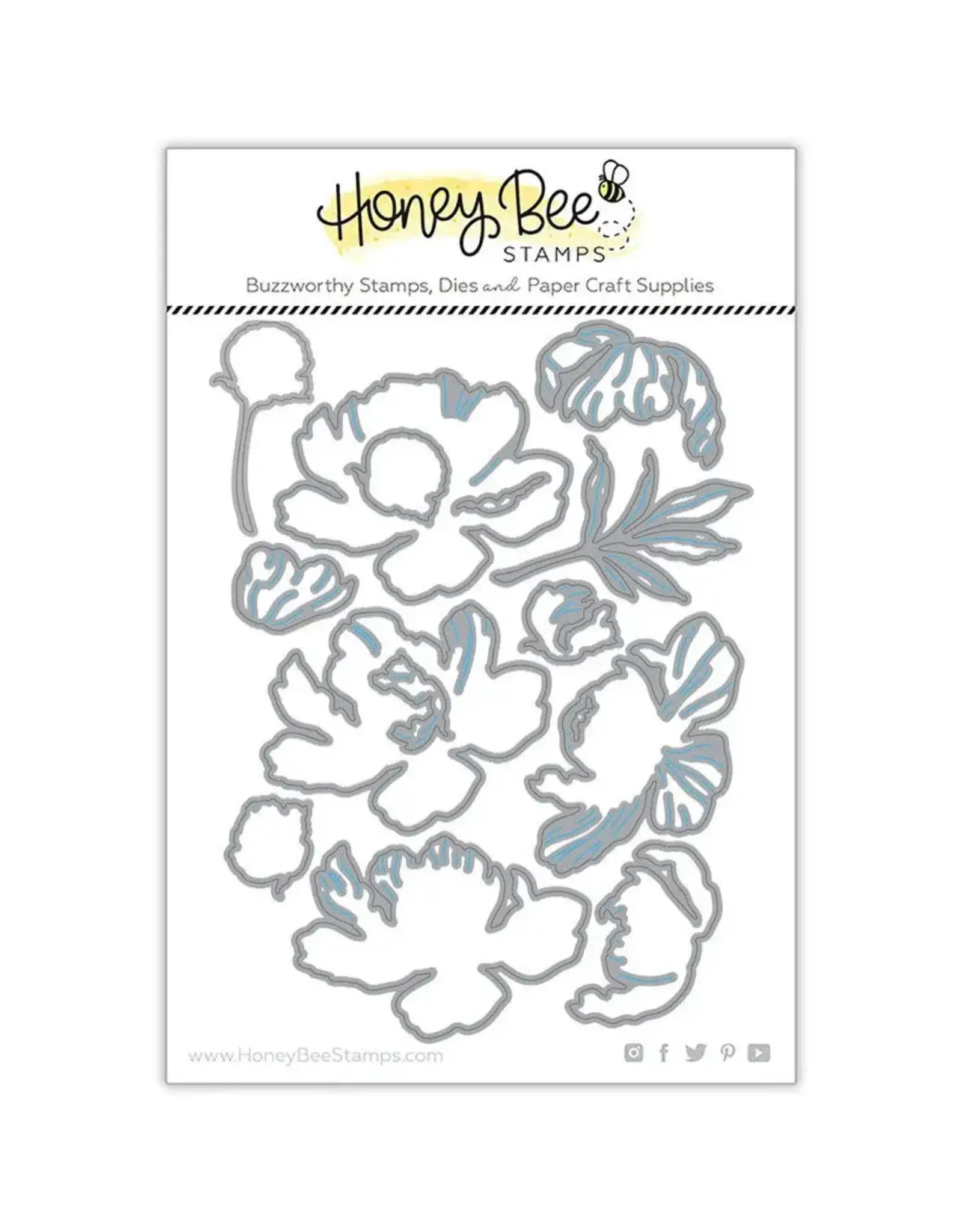 HONEY BEE HONEY BEE STAMPS LOVELY LAYERS: PEONY DIE SET