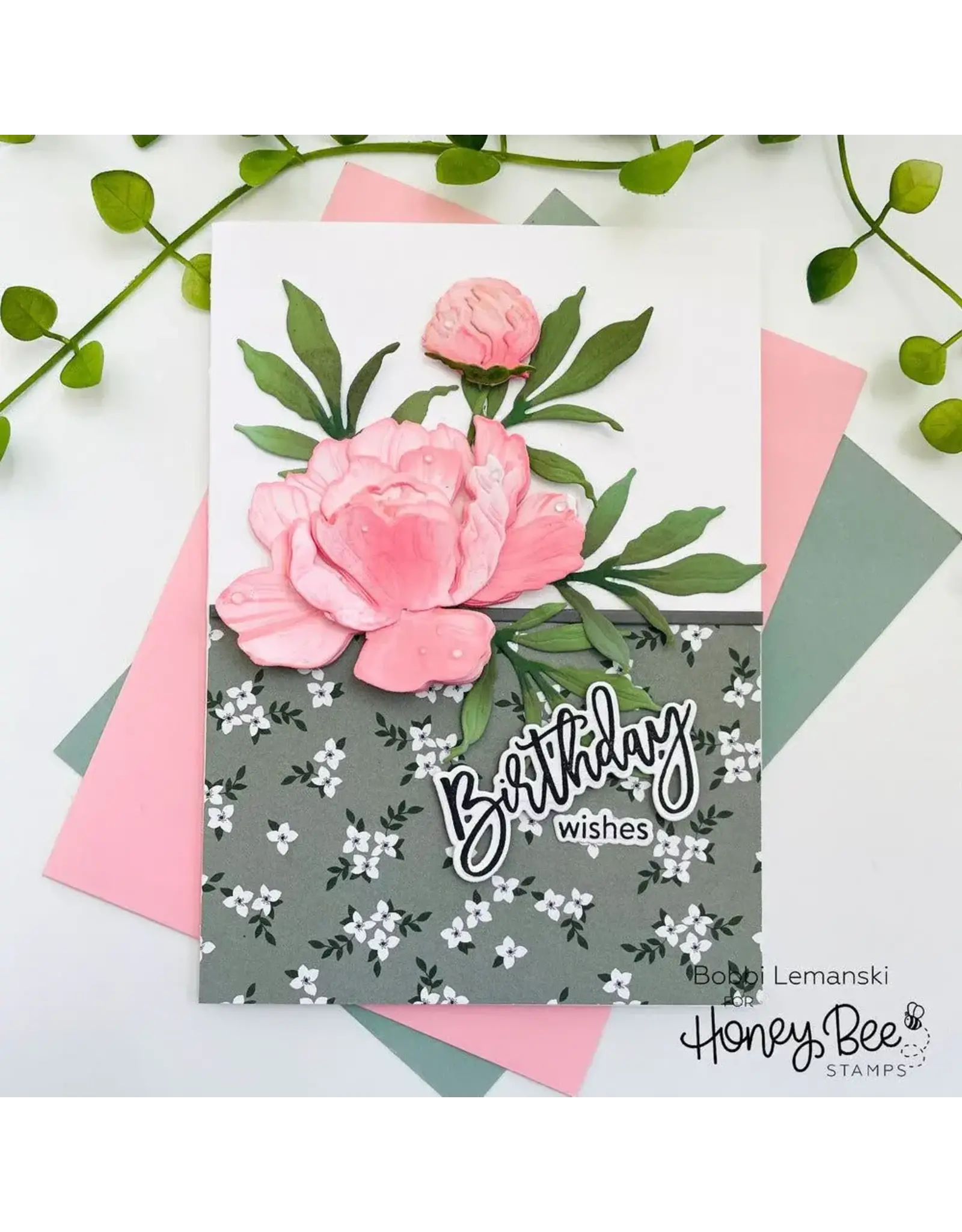 HONEY BEE HONEY BEE STAMPS LOVELY LAYERS: PEONY DIE SET