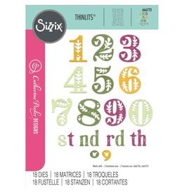 SIZZIX SIZZIX CATHERINE POOLER DESIGNS FOLK NUMBERS THINLITS DIE SET