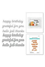 SPELLBINDERS SPELLBINDERS WORLD CARDMAKING DAY EXCLUSIVE HAPPY FALL SENTIMENTS ETCHED DIE SET