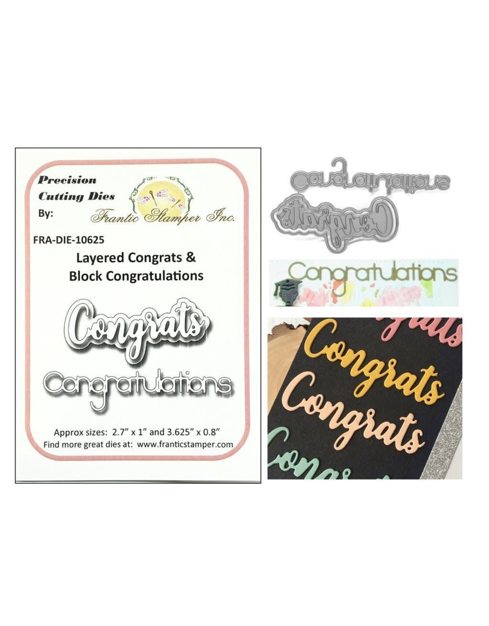 FRANTIC STAMPER FRANTIC STAMPER LAYERED CONGRATS & BLOCK CONGRATULATIONS DIE SET