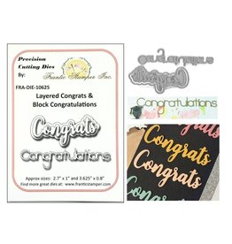 FRANTIC STAMPER FRANTIC STAMPER LAYERED CONGRATS & BLOCK CONGRATULATIONS DIE SET