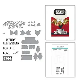 SPELLBINDERS SPELLBINDERS WENDY VECCHI NOT YOUR ORDINARY CARD COLLECTION CHRISTMAS ADD-ONS CLEAR STAMP & DIE SET