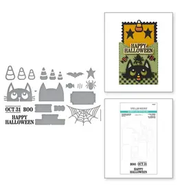 SPELLBINDERS SPELLBINDERS WENDY VECCHI NOT YOUR ORDINARY CARD COLLECTION HALLOWEEN ADD-ONS CLEAR STAMP & DIE SET