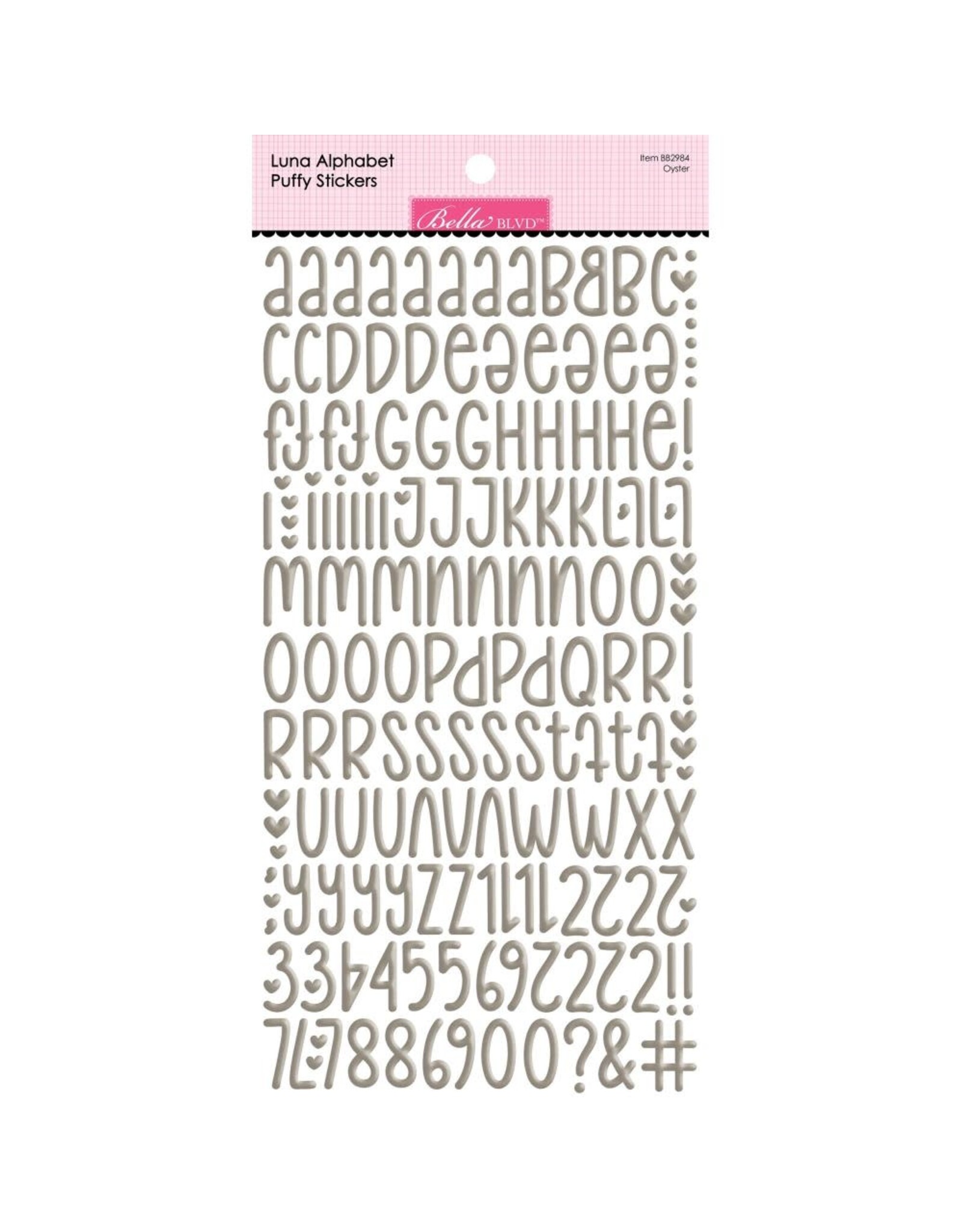 BELLA BLVD BELLA BLVD LUNA ALPHABET OYSTER PUFFY STICKERS