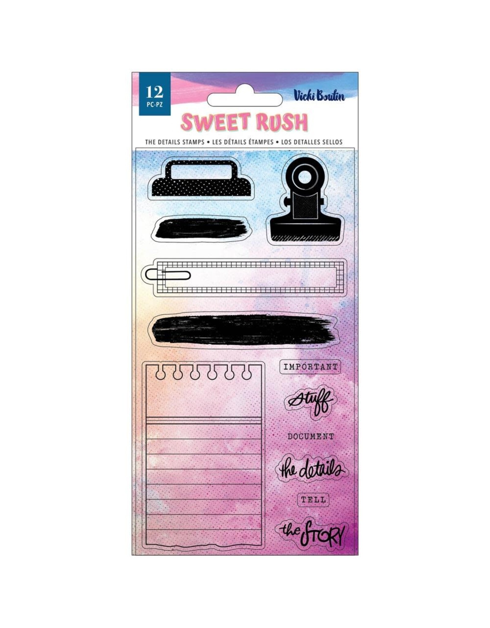 AMERICAN CRAFTS AMERICAN CRAFTS VICKI BOUTIN SWEET RUSH THE DETAILS CLEAR STAMP SET