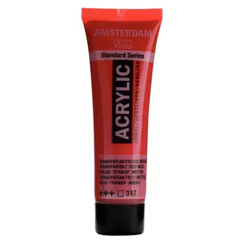 AMSTERDAM AMSTERDAM STANDARD ACRYLIC 20ML TRANSPARENT RED MEDIUM