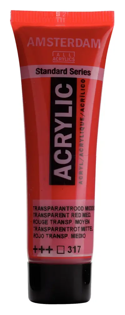 AMSTERDAM AMSTERDAM STANDARD ACRYLIC 20ML TRANSPARENT RED MEDIUM