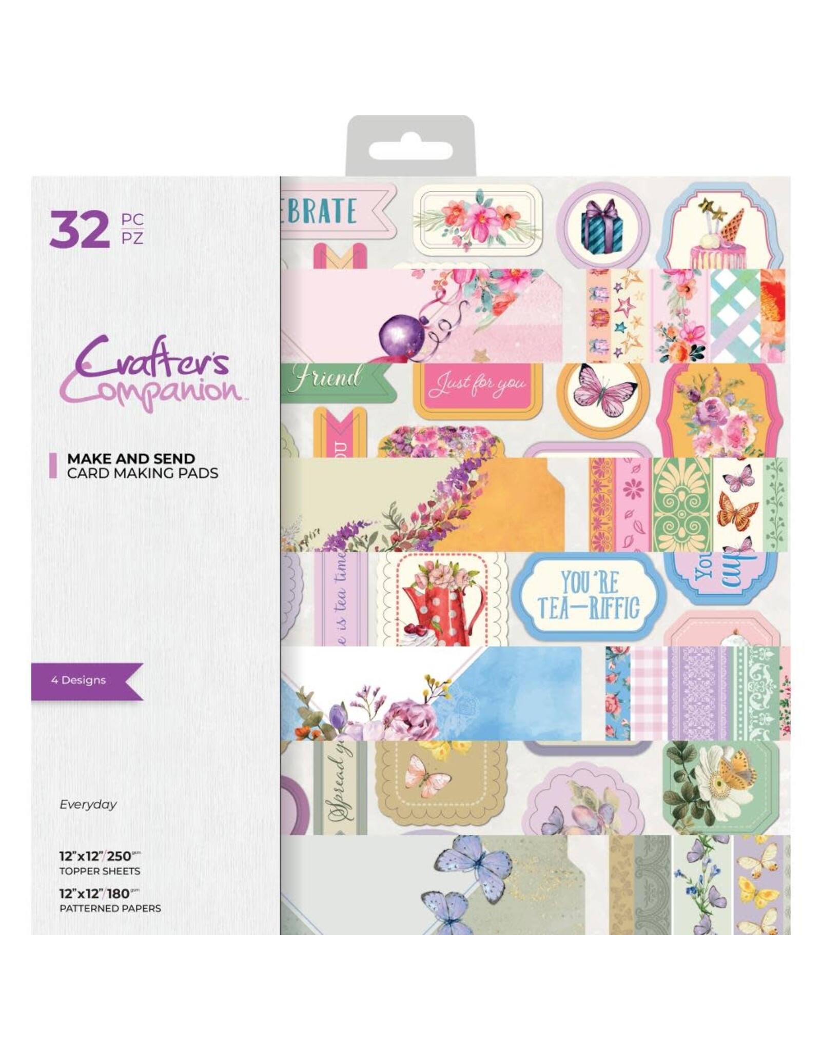 CRAFTERS COMPANION CRAFTERS COMPANION EVERYDAY 12x12 MAKE AND SEND CARD MAKING PADS 32 SHEETS