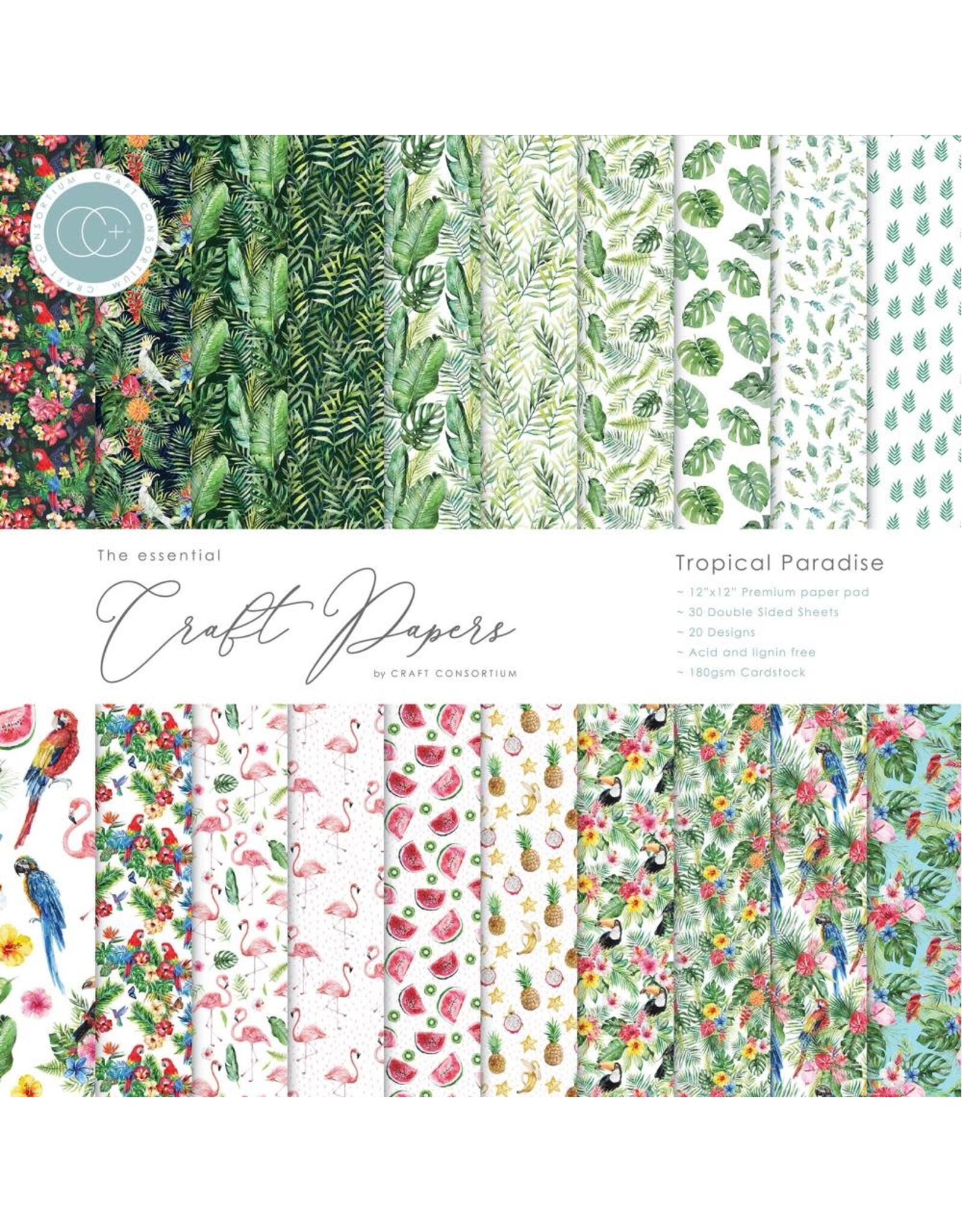 CRAFT CONSORTIUM CRAFT CONSORTIUM TROPICAL PARADISE PAPER PAD 12X12