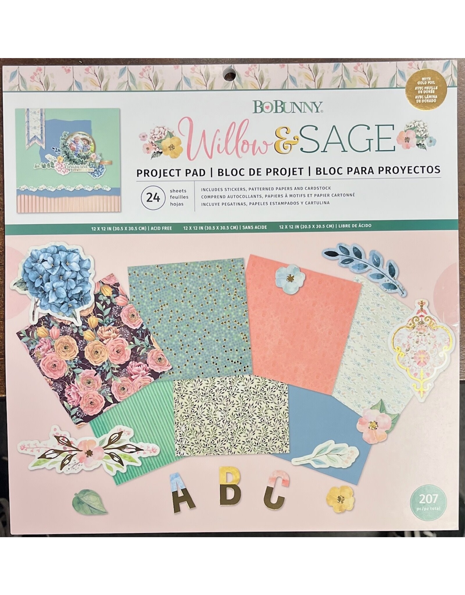 BOBUNNY BOBUNNY WILLOW & SAGE 12x12 PROJECT PAD 24 SHEETS