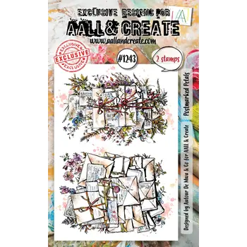 AALL & CREATE AALL & CREATE AUTOUR DE MWA #1243 POSTMARKED PETALS A6 CLEAR STAMP SET