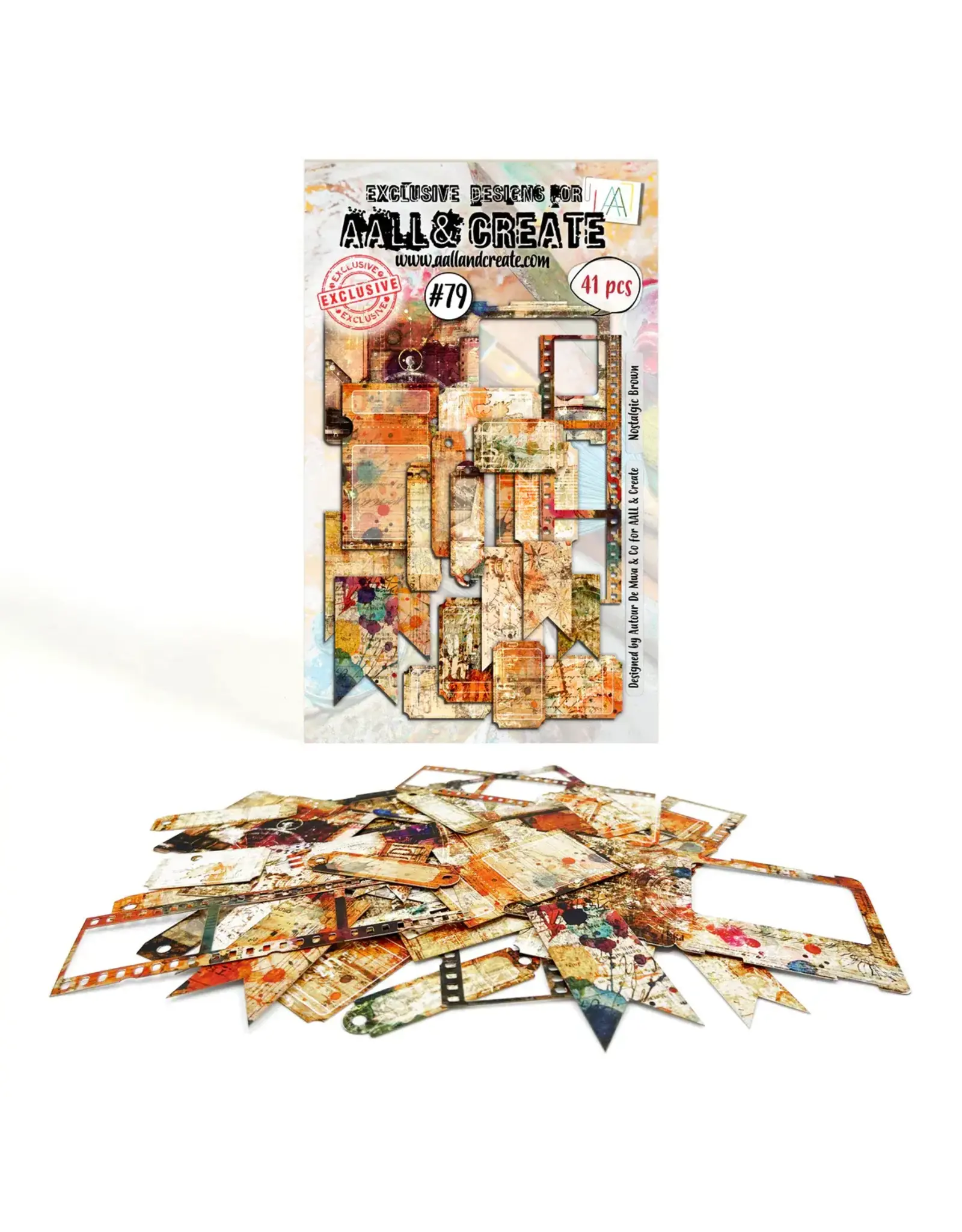 AALL & CREATE AALL & CREATE AUTOUR DE MWA #79 NOSTALGIC BROWN DIE CUTS 41/PK