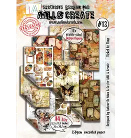 AALL & CREATE AALL & CREATE AUTOUR DE MWA & CO #13 TICKET TO TIME A4 DOUBLE-SIDED DESIGN PAPERS 10/PK