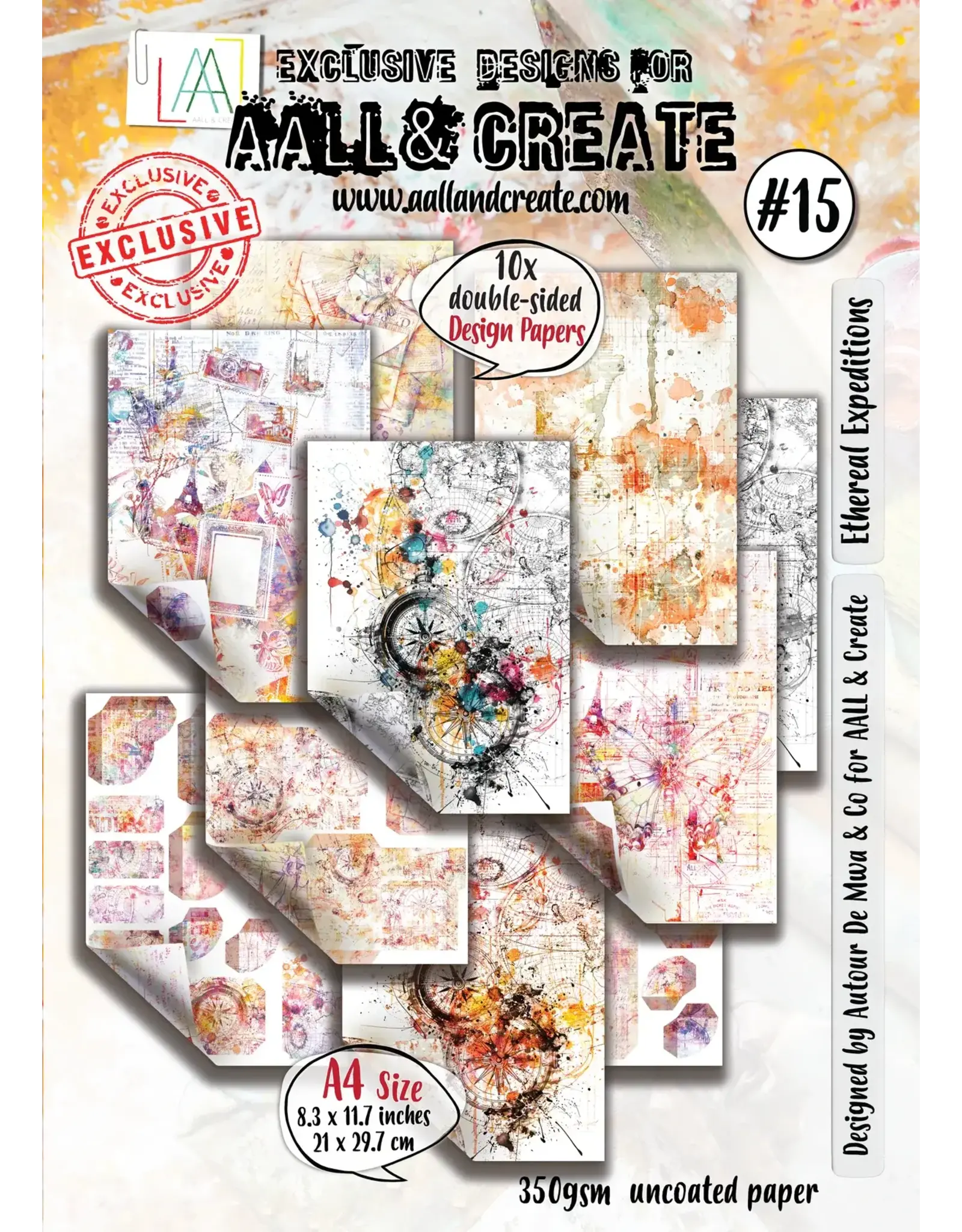 AALL & CREATE AALL & CREATE AUTOUR DE MWA & CO #15 ETHEREAL EXPEDITIONS A4 DOUBLE-SIDED DESIGN PAPERS 10/PK