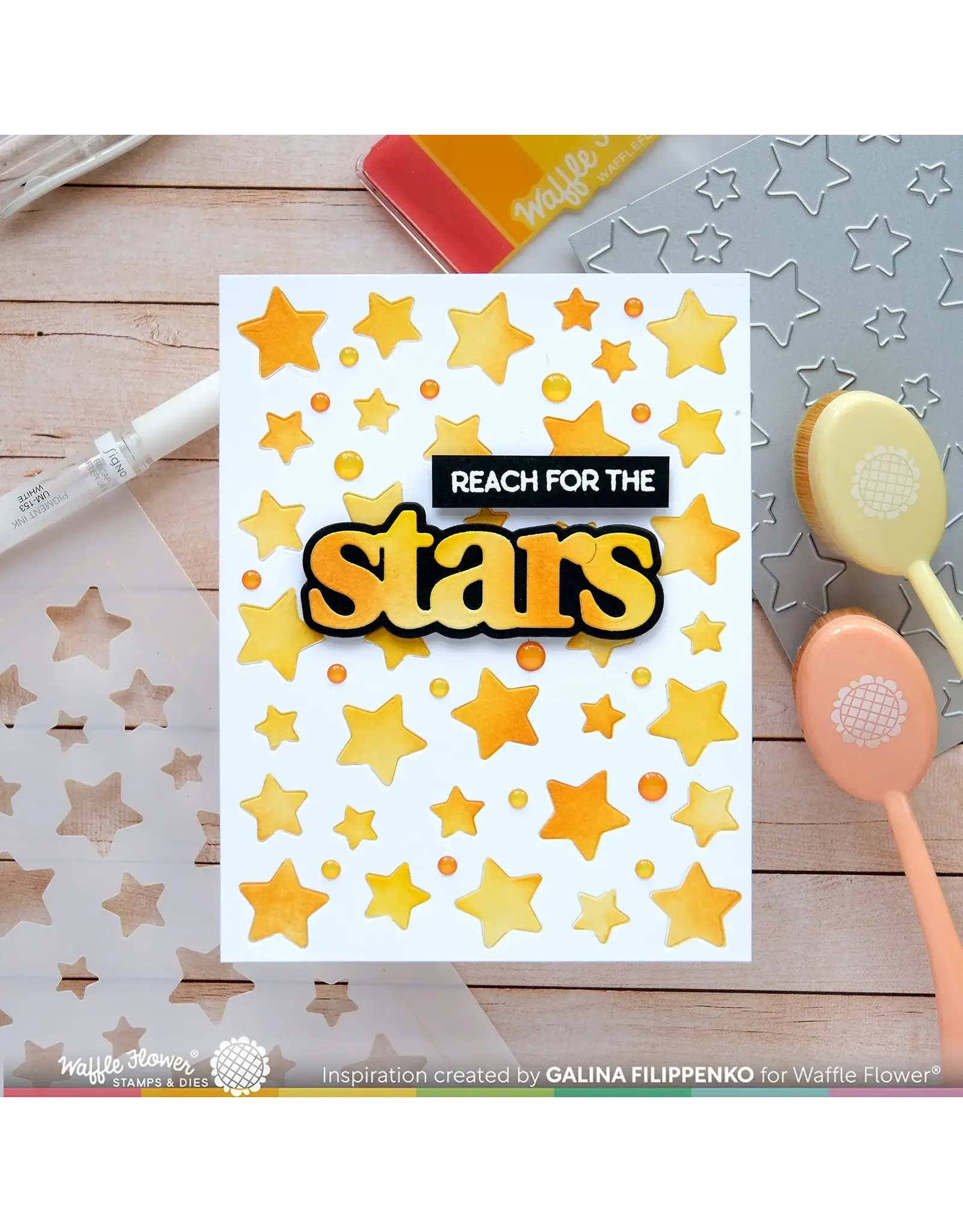 WAFFLE FLOWER WAFFLE FLOWER RANDOM STARS STENCIL