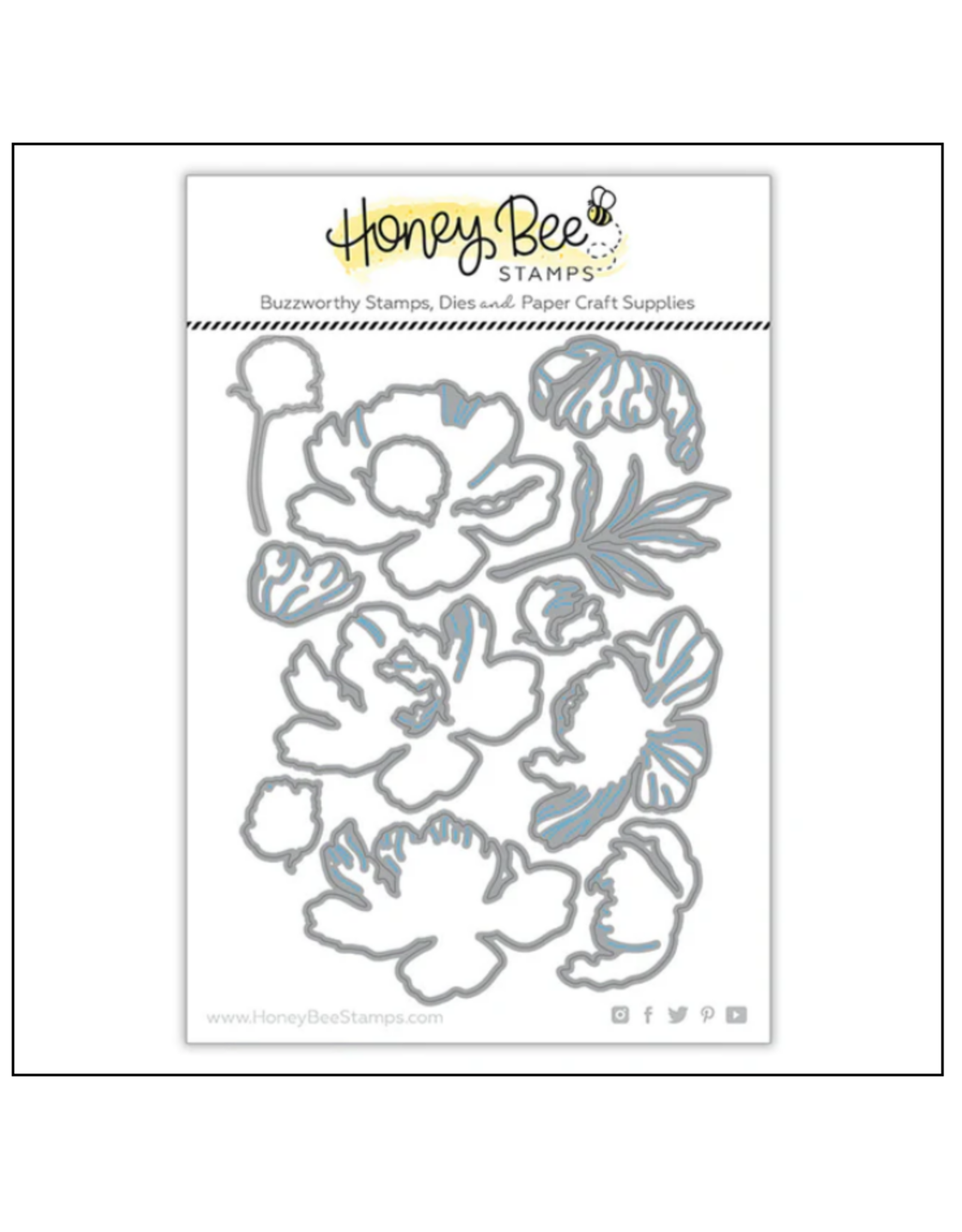 HONEY BEE HONEY BEE STAMPS LOVELY LAYERS: PEONY DIE SET