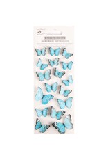 LITTLE BIRDIE LITTLE BIRDIE BLUE CHARM 3D JEWEL BUTTERFLY EMBELLISHMENTS