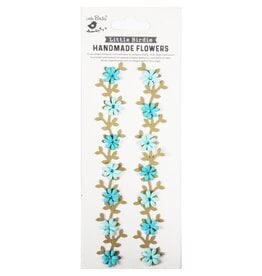 LITTLE BIRDIE LITTLE BIRDIE BLUE JEWEL FLORAL VINE EMBELLISHMENTS