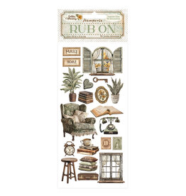STAMPERIA STAMPERIA GOLDEN HARMONY COLLECTION WINDOW AND BOOKS RUB-ON
