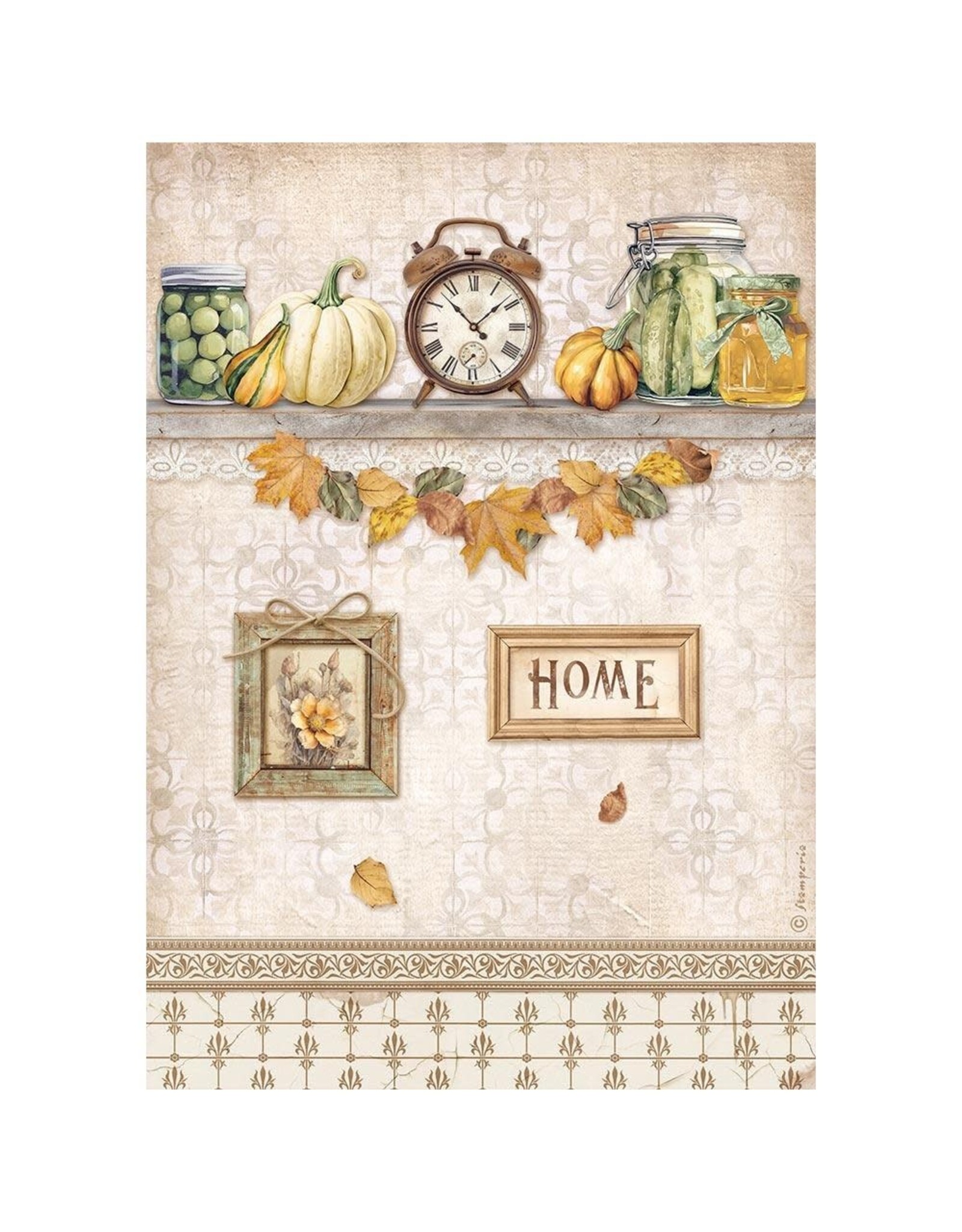 STAMPERIA STAMPERIA GOLDEN HARMONY COLLECTION ASSORTED A4 RICE PAPER 6/PK