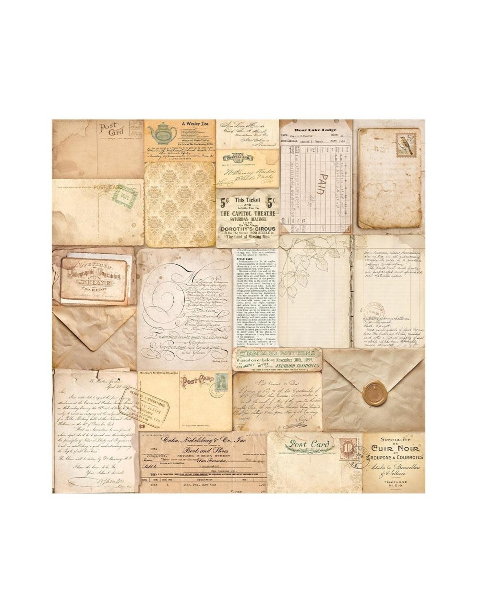 STAMPERIA STAMPERIA GOLDEN HARMONY COLLECTION 12x12 POLYESTER FABRIC SHEETS 4/PK