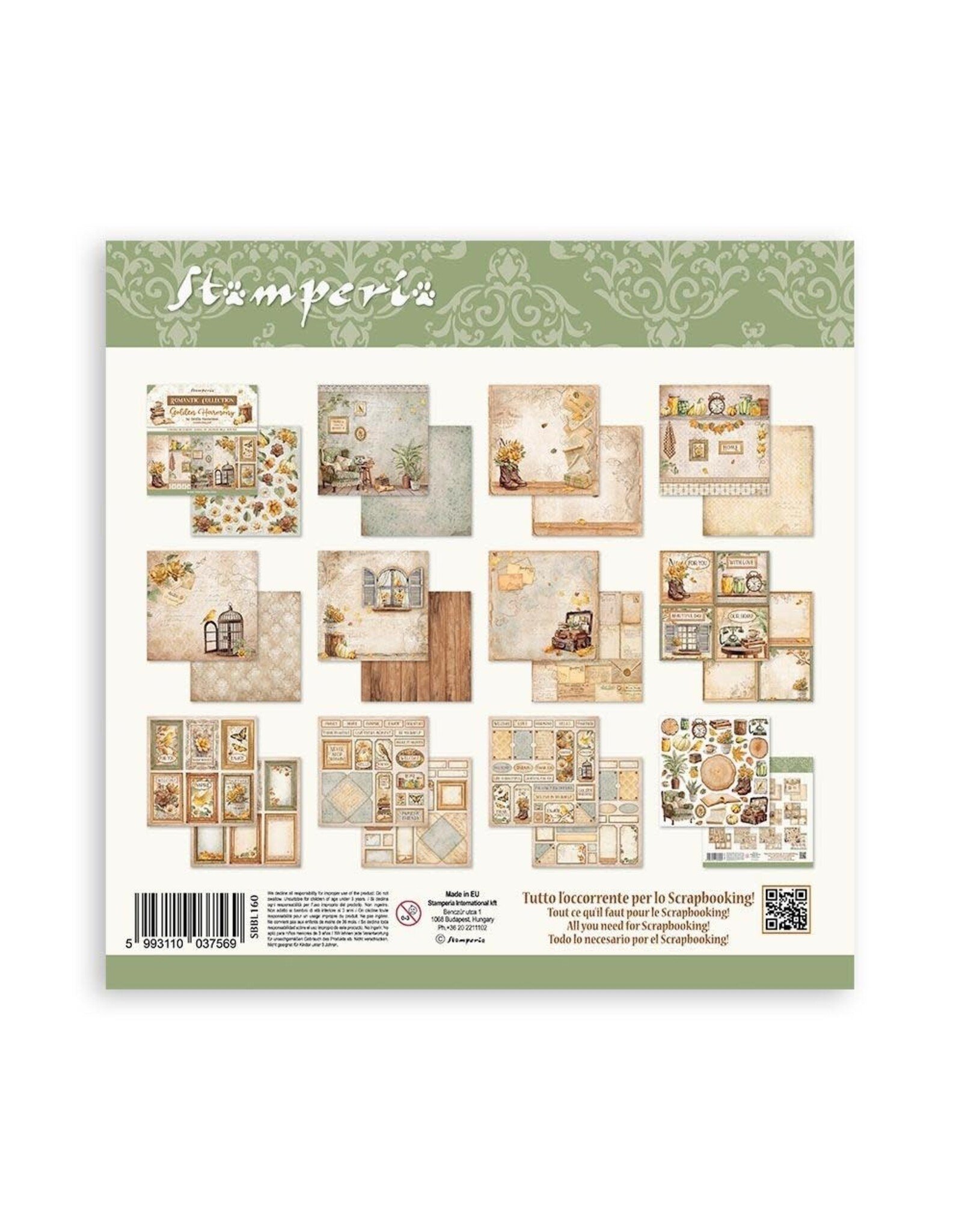 STAMPERIA STAMPERIA GOLDEN HARMONY COLLECTION 12X12 COLLECTION PACK 10 SHEETS