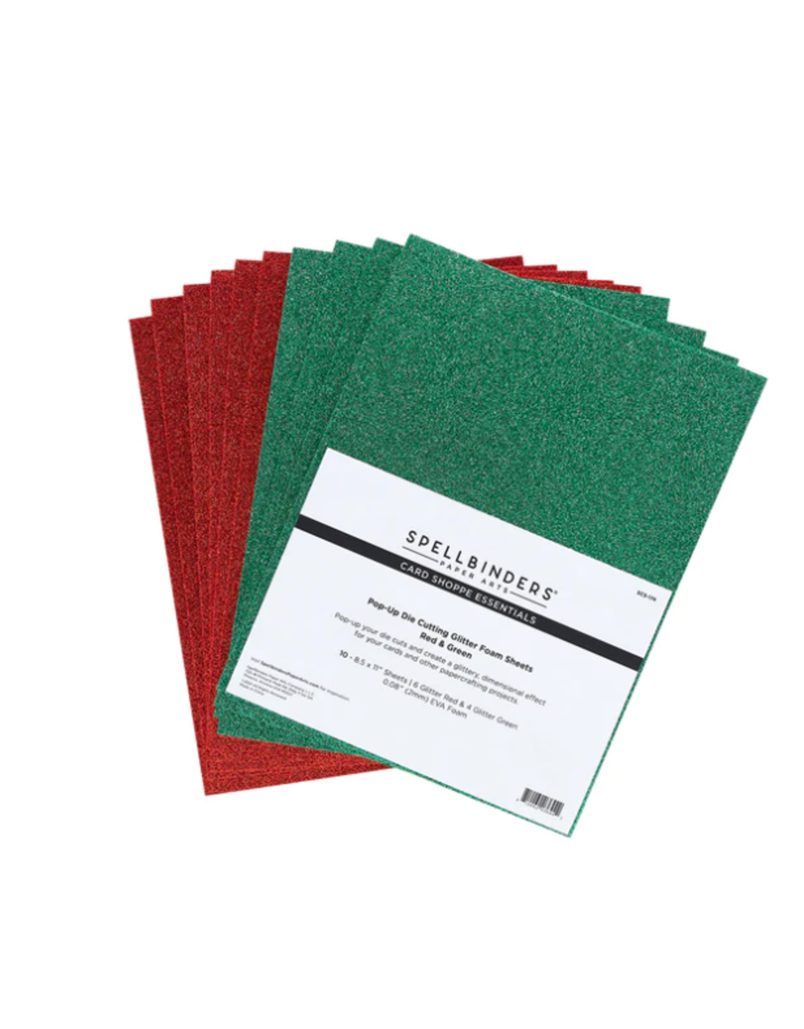 SPELLBINDERS SPELLBINDERS CARD SHOPPE ESSENTIALS RED & GREEN GLITTER FOAM SHEETS