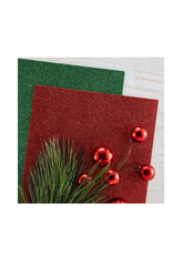 SPELLBINDERS SPELLBINDERS CARD SHOPPE ESSENTIALS RED & GREEN GLITTER FOAM SHEETS