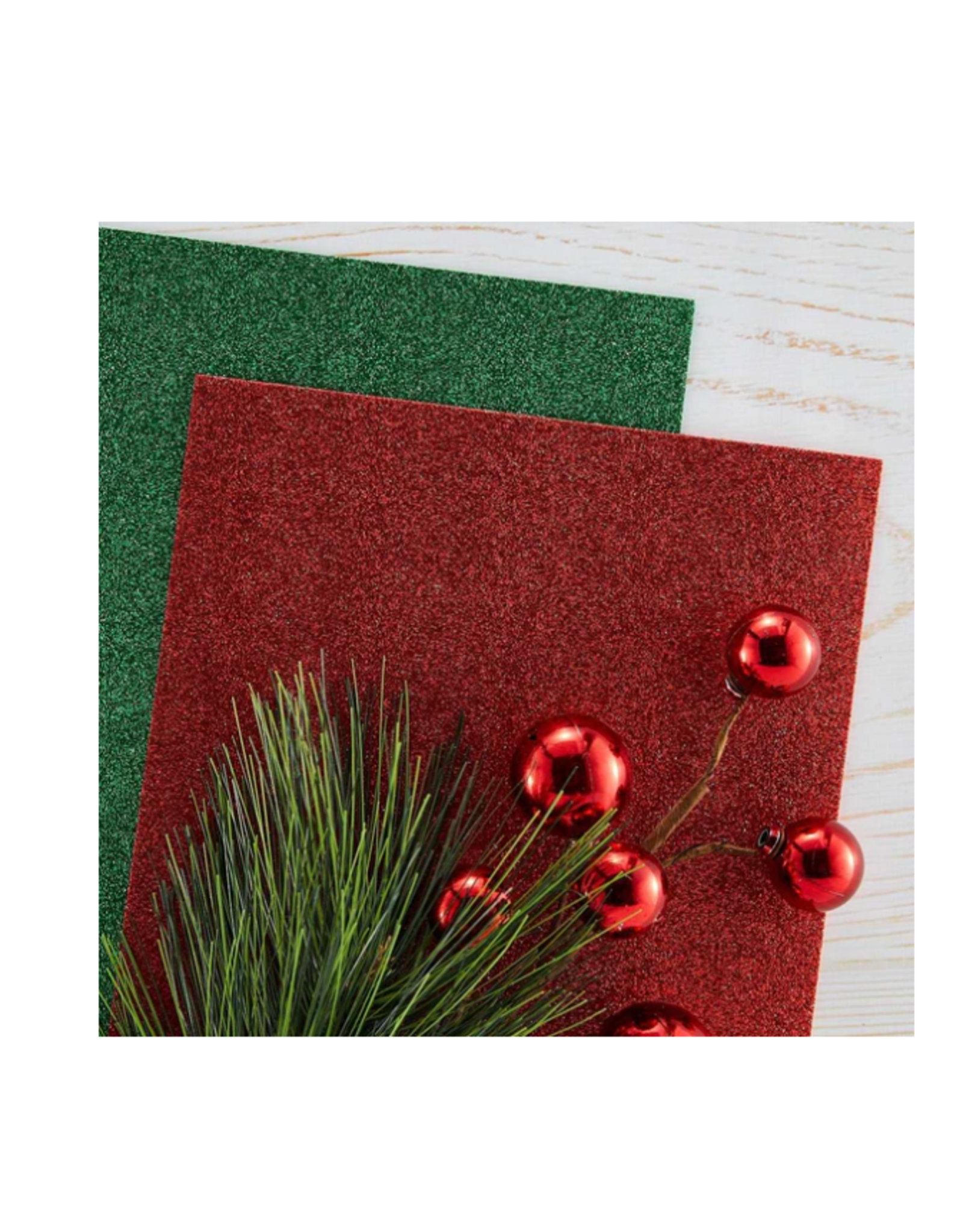 SPELLBINDERS SPELLBINDERS CARD SHOPPE ESSENTIALS RED & GREEN GLITTER FOAM SHEETS