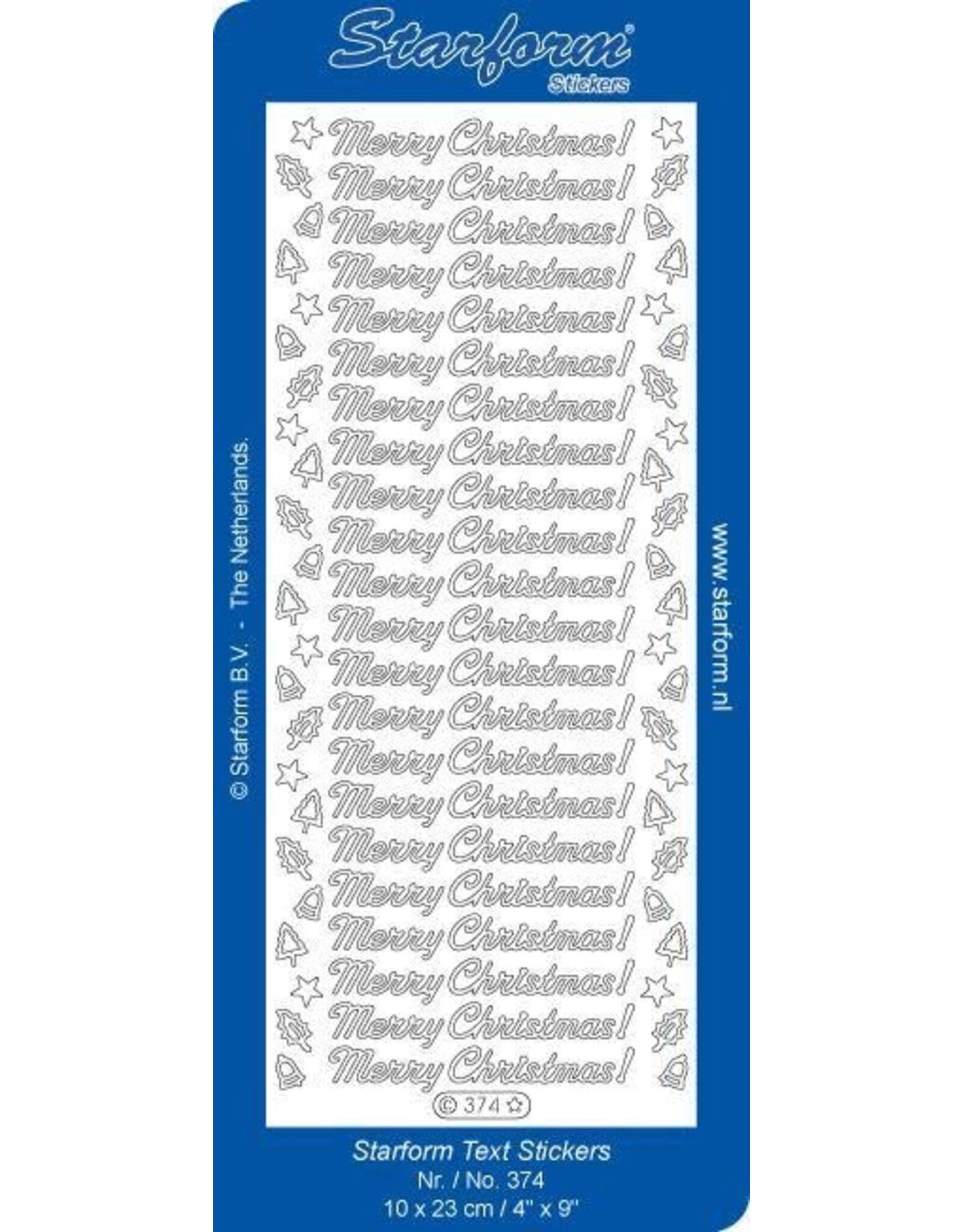 STARFORM STARFORM MERRY CHRISTMAS SILVER TEXT DECO STICKERS