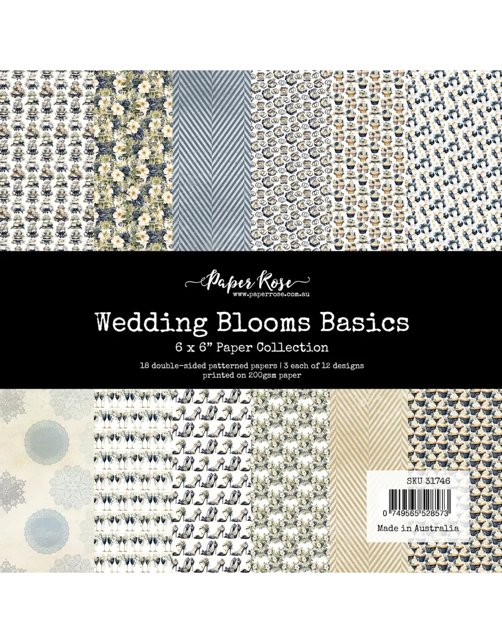 PAPER ROSE PAPER ROSE WEDDING BLOOMS BASICS 6x6 PAPER COLLECTION