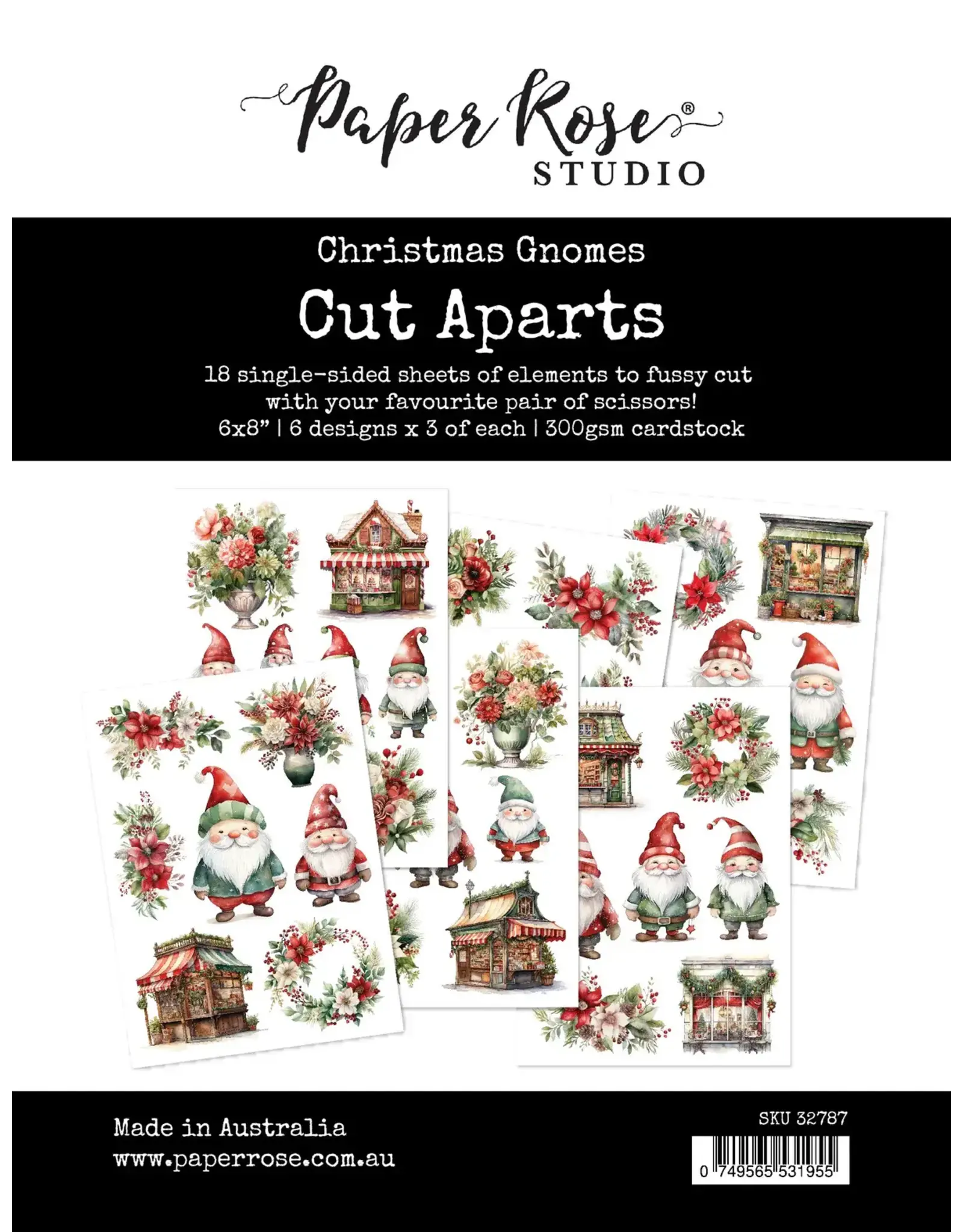 PAPER ROSE PAPER ROSE CHRISTMAS GNOMES CUT APARTS