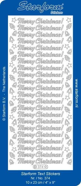 STARFORM STARFORM MERRY CHRISTMAS SILVER TEXT DECO STICKERS