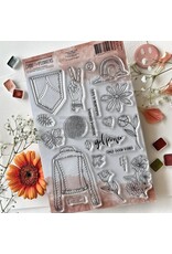 CHOU & FLOWERS CHOU & FLOWERS PEACE AND LOVE GOOD VIBES CLEAR STAMP SET