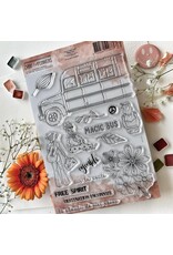 CHOU & FLOWERS CHOU & FLOWERS PEACE AND LOVE MAGIC BUS CLEAR STAMP SET