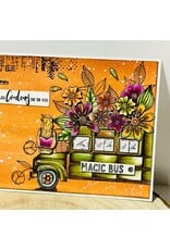 CHOU & FLOWERS CHOU & FLOWERS PEACE AND LOVE MAGIC BUS CLEAR STAMP SET