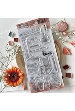 CHOU & FLOWERS CHOU & FLOWERS PEACE AND LOVE DL EN EQUILIBRE CLEAR STAMP SET