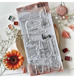 CHOU & FLOWERS CHOU & FLOWERS PEACE AND LOVE DL EN EQUILIBRE CLEAR STAMP SET