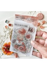 CHOU & FLOWERS CHOU & FLOWERS PEACE AND LOVE COWGIRL CLEAR STAMP SET