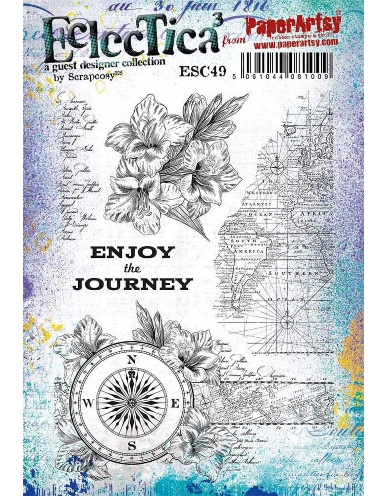 PAPER ARTSY PAPER ARTSY ECLECTICA SCRAPCOSY ESC49 CLING STAMP SET