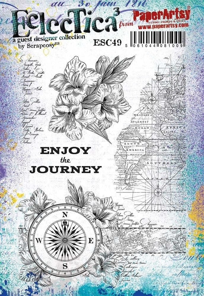 PAPER ARTSY PAPER ARTSY ECLECTICA SCRAPCOSY ESC49 CLING STAMP SET