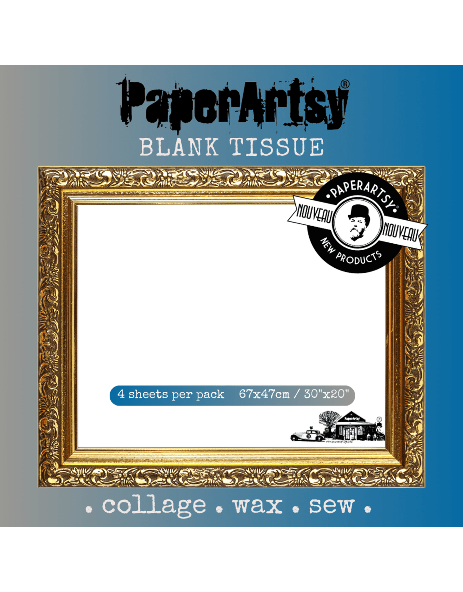 PAPER ARTSY PAPER ARTSY BLANK TISSUE COLLAGE PAPER 4 SHEETS