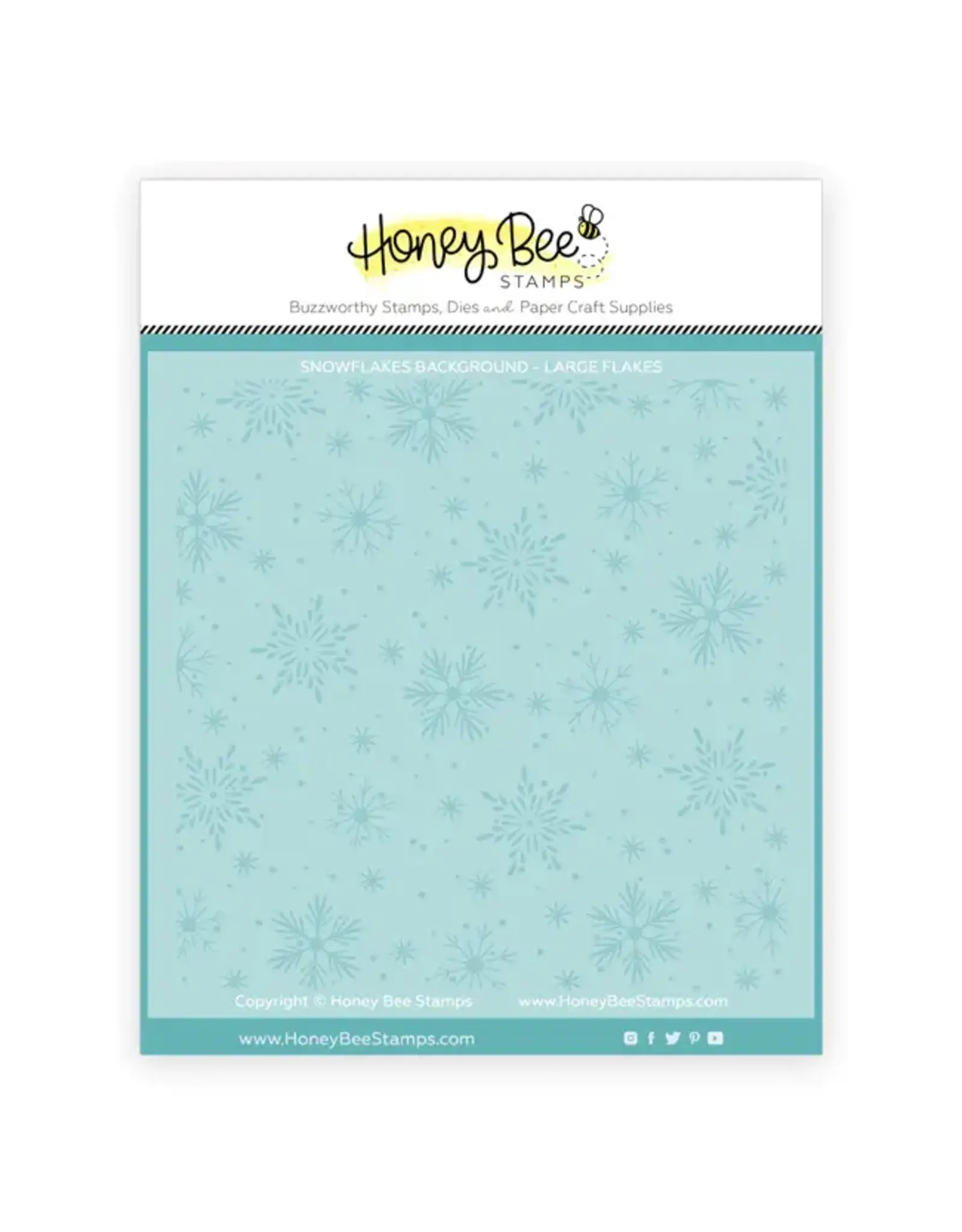 HONEY BEE HONEY BEE STAMPS SNOWFLAKES 6x6 BACKGROUND STENCIL SET 2/PK