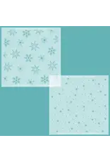 HONEY BEE HONEY BEE STAMPS SNOWFLAKES 6x6 BACKGROUND STENCIL SET 2/PK