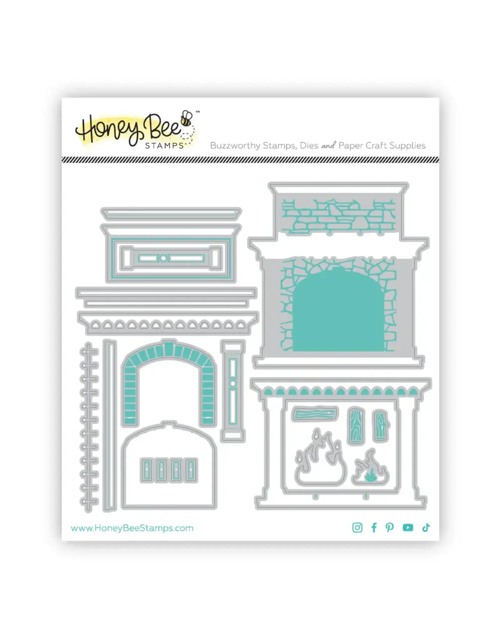 HONEY BEE HONEY BEE STAMPS LOVELY LAYERS: FIREPLACE DIE SET